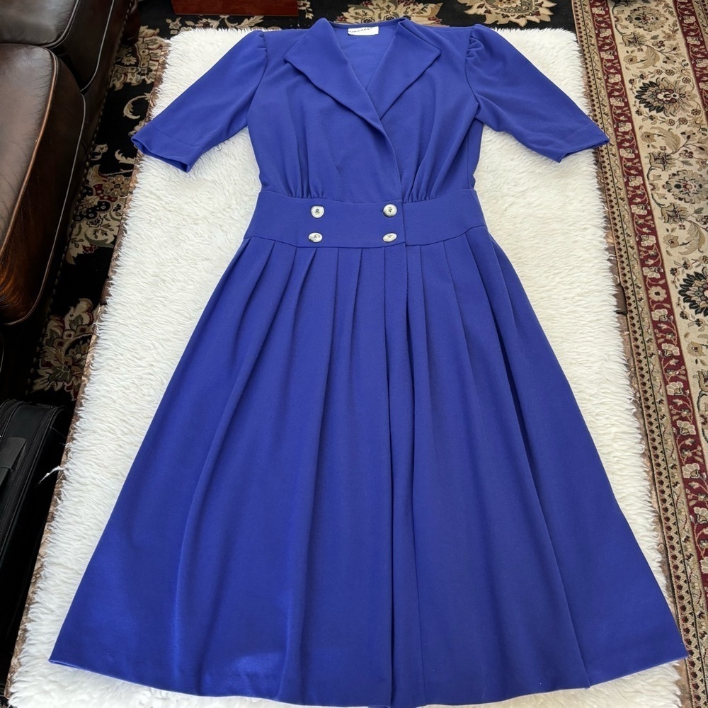 Brenner Vintage Elegant Blue Women's Dress size Medium - Picture 1 of 16